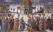 Pietro Perugino Christ giving the Keys to St.Peter Spain oil painting artist